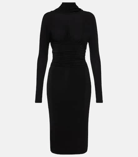 Gathered jersey midi dress - Saint Laurent - Modalova