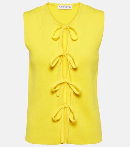 Bow-detail cotton-blend tank top - JW Anderson - Modalova