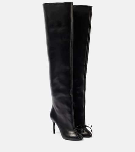 AlaÃ¯a Bow-detail leather over-the-knee boots - Alaia - Modalova