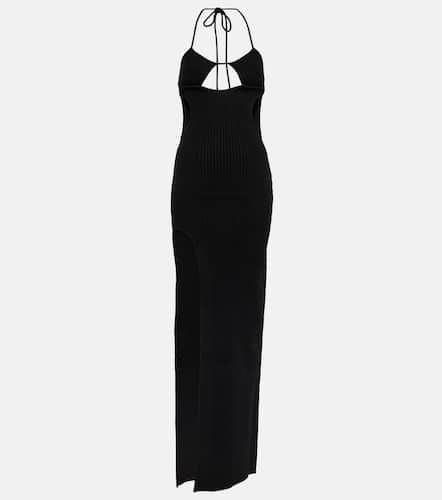 Off-White Cutout ribbed-knit gown - Off-White - Modalova