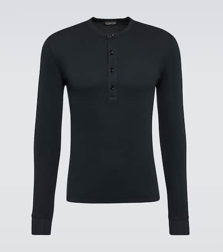 Camiseta Henley acanalada de jersey - Tom Ford - Modalova