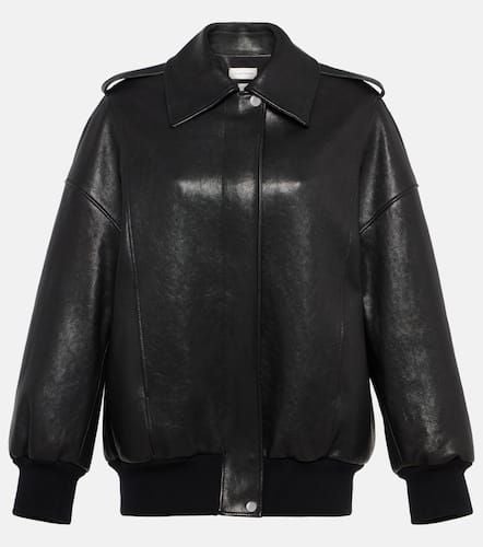 Leather bomber jacket - Alexander McQueen - Modalova