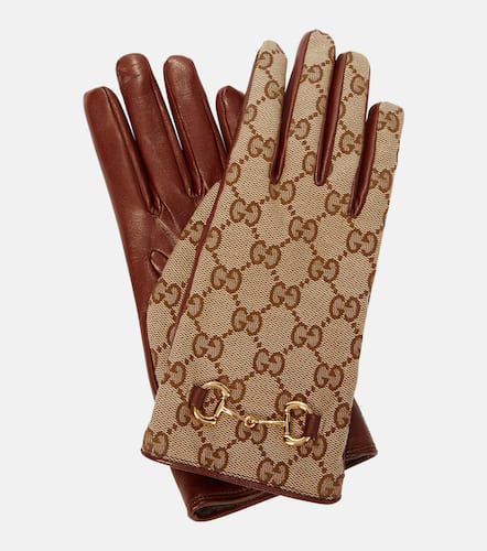 Gucci GG-canvas and leather gloves - Gucci - Modalova