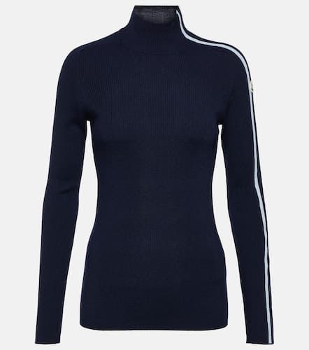 Ribbed-knit virgin wool turtleneck sweater - Moncler - Modalova