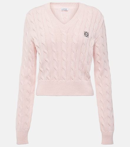 Anagram cable-knit cotton sweater - Loewe - Modalova