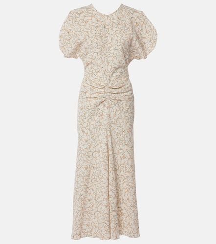 Floral gathered midi dress - Victoria Beckham - Modalova