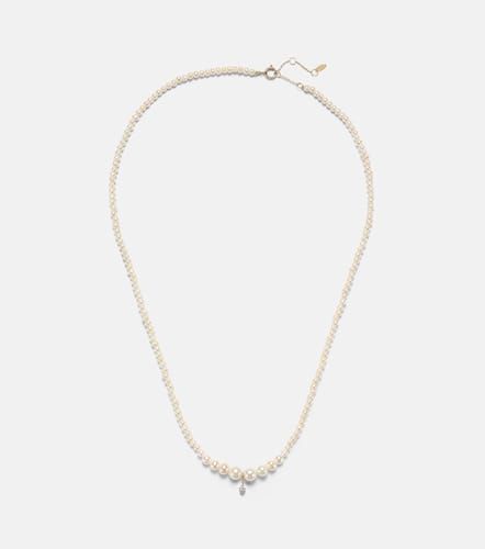 Gradient 18kt necklace with diamond and pearls - Persee - Modalova