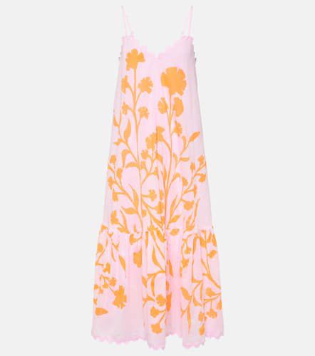 Vestido midi de algodón floral a capas - Juliet Dunn - Modalova