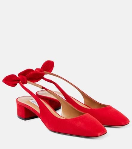 Slingback-Pumps Very Bow aus Veloursleder - Aquazzura - Modalova