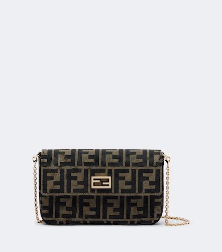 Borsa a spalla FF Mini in canvas jacquard - Fendi - Modalova
