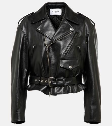 AlaÃ¯a Cropped leather biker jacket - Alaia - Modalova