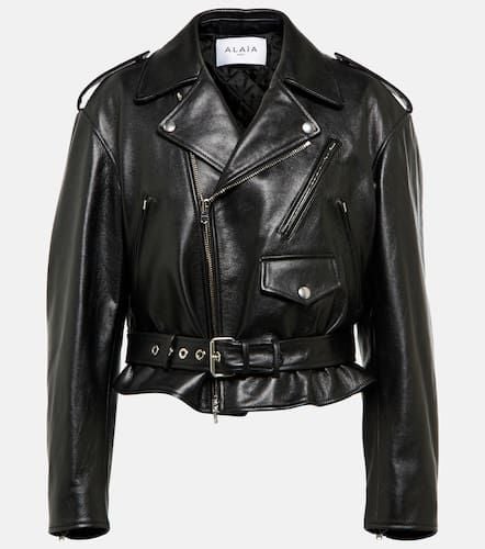 Alaïa Giacca biker cropped in pelle - Alaia - Modalova