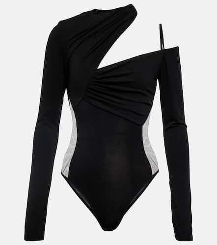 Asymmetric tulle-paneled bodysuit - Nensi Dojaka - Modalova