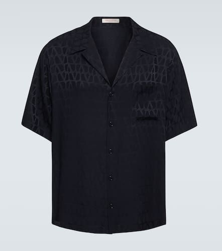 Camicia bowling in seta con logo - Valentino - Modalova