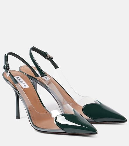 AlaÃ¯a Le CÅur 90 patent leather and PU slingback pumps - Alaia - Modalova