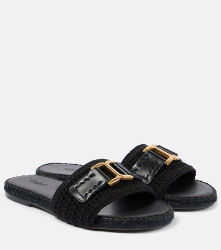 Marcie leather-trimmed espadrille slides - Chloe - Modalova