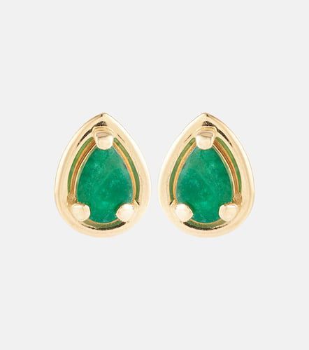 Birthstone Bonbon 14kt gold earrings with emeralds - Stone and Strand - Modalova