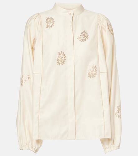 Caladio embellished cotton satin blouse - Max Mara - Modalova