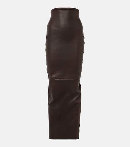 Dirt Pillar leather and cotton maxi skirt - Rick Owens - Modalova