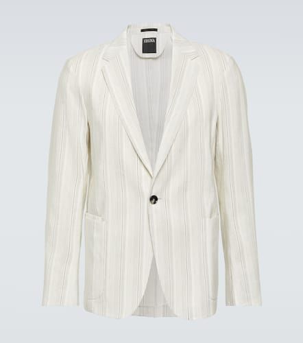 Chalk stripe linen and silk jacket - Zegna - Modalova