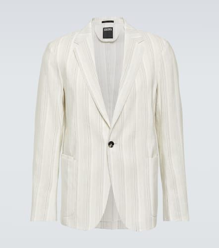 Chalk stripe linen-blend blazer - Zegna - Modalova