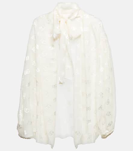 Blusa in raso con logo - Dolce&Gabbana - Modalova