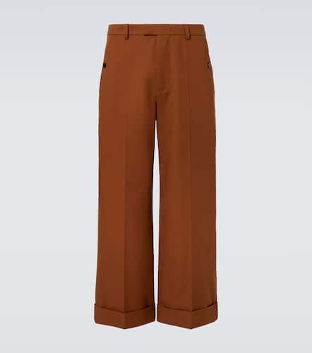 Pantalones anchos gabardina de algodón - Valentino - Modalova