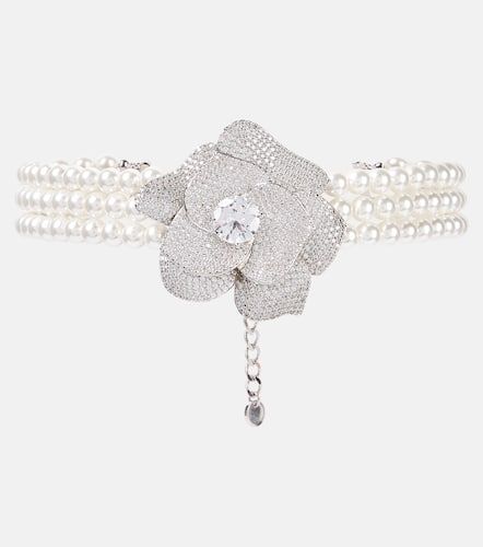 Choker Crystal Flower con perle - Self-Portrait - Modalova