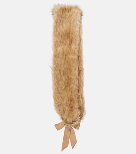 Bow-detail animal-free fur scarf - Saint Laurent - Modalova