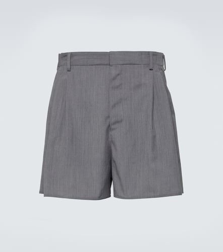 High-rise wool and mohair shorts - Prada - Modalova