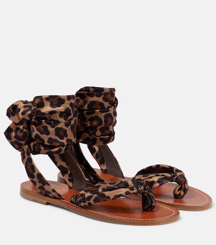 Niloo du DÃ©sert leopard-print satin sandals - Christian Louboutin - Modalova