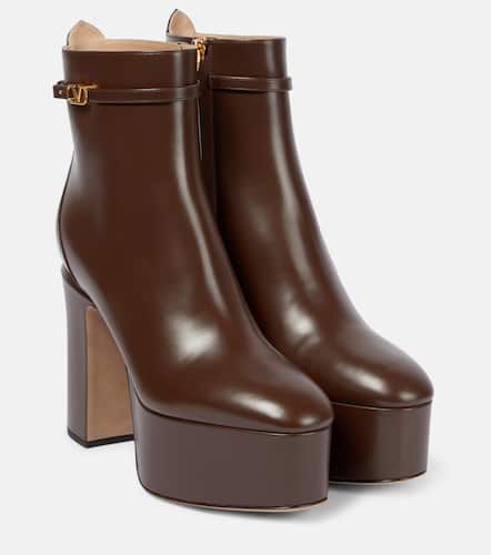 VLogo Signature leather platform boots - Valentino Garavani - Modalova