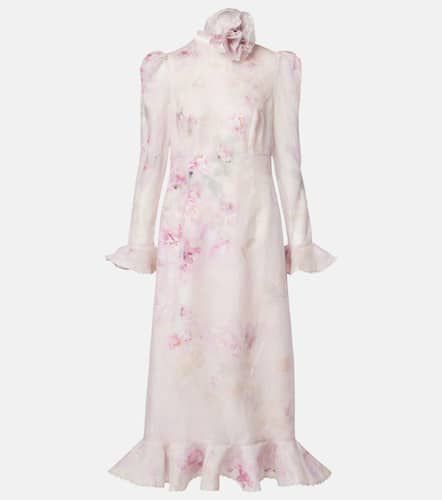 Crush linen and silk midi dress - Zimmermann - Modalova