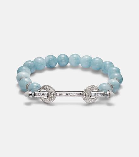 Armband Chakra aus Aquamarin mit 18kt Weißgold, Diamanten und Quarz - Ananya - Modalova