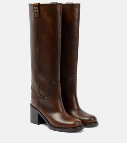 Miu Miu Leather knee-high boots - Miu Miu - Modalova