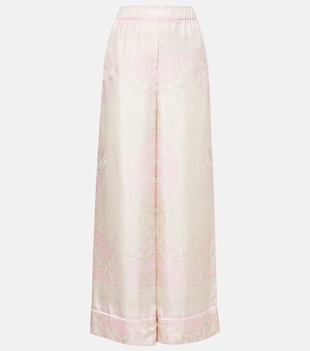 Pantalones de pijama de sarga de seda - Versace - Modalova