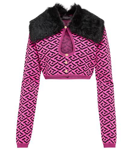 Versace Cardigan cropped La Greca - Versace - Modalova