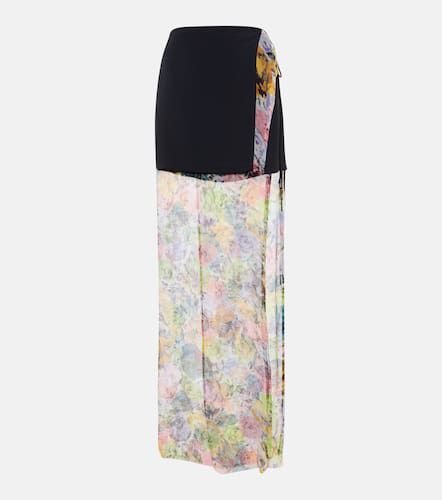 Falda midi de crepé floral - Dries Van Noten - Modalova