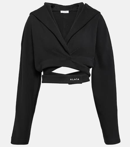 AlaÃ¯a Cropped cotton jersey hoodie - Alaia - Modalova