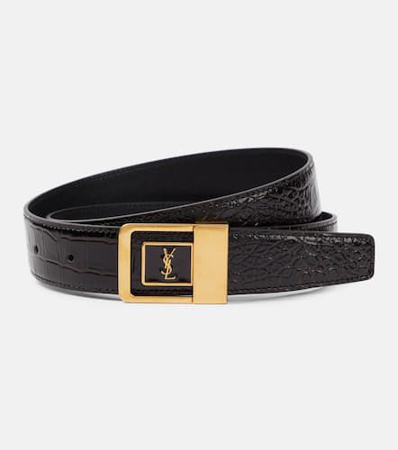 La 66 croc-effect leather belt - Saint Laurent - Modalova