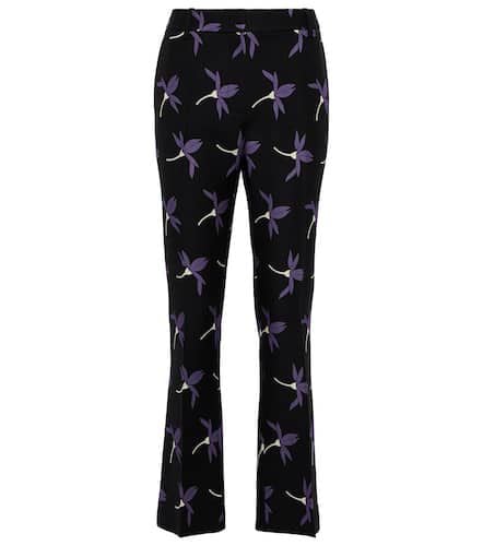 Floral wool-blend straight pants - Valentino - Modalova