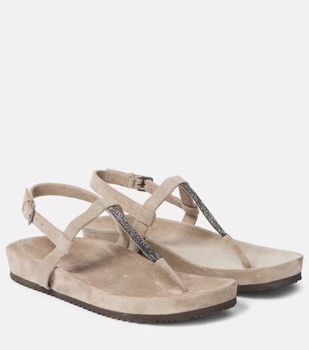 Monili suede thong sandals - Brunello Cucinelli - Modalova