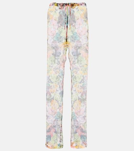 Pantalones en crepé de seda floral - Dries Van Noten - Modalova