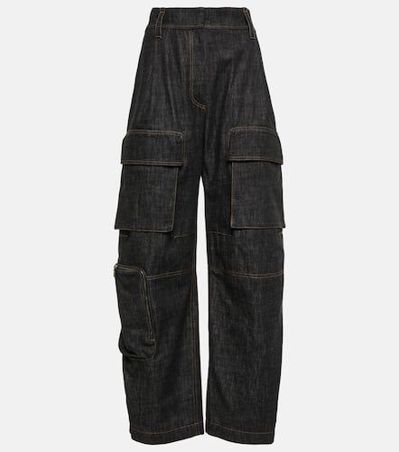Pantaloni cargo di jeans a vita alta - Brunello Cucinelli - Modalova