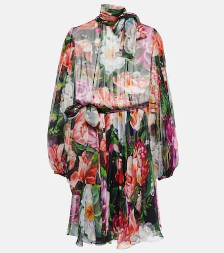 Floral silk chiffon minidress - Dolce&Gabbana - Modalova