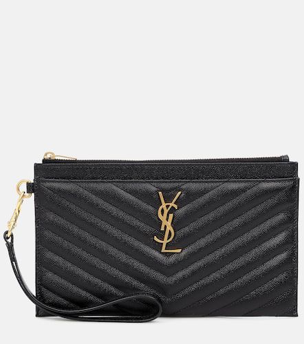 Monogram Large leather pouch - Saint Laurent - Modalova