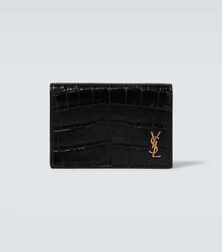 Logo croc-effect leather wallet - Saint Laurent - Modalova