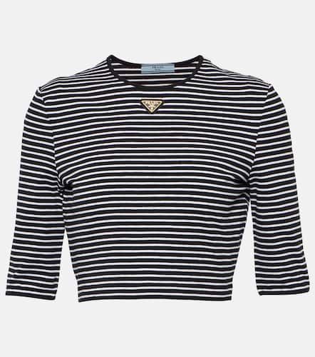 Top raccourci en coton mélangé à logo - Prada - Modalova