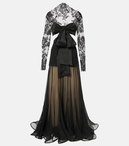 Illustration Flounce lace-trimmed silk gown - Zimmermann - Modalova