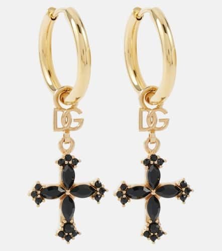 DG cross embellished hoop earrings - Dolce&Gabbana - Modalova